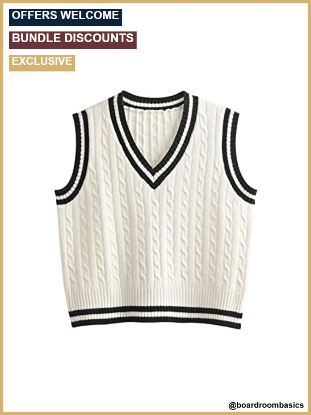 Y2K Preppy Knitted Sleeveless Sweater Vest Crop Top for Women Teens